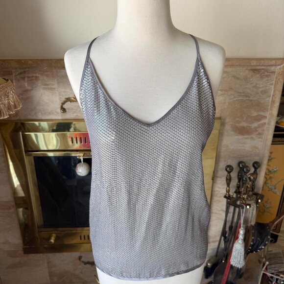 Rare Rozae Sequence Racerback Silk Top - Picture 1 of 2